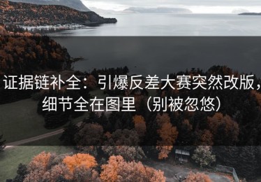 证据链补全：引爆反差大赛突然改版，细节全在图里（别被忽悠）