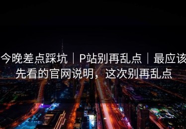今晚差点踩坑｜P站别再乱点｜最应该先看的官网说明，这次别再乱点