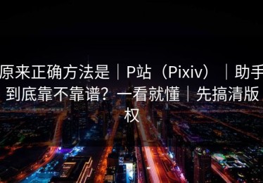 原来正确方法是｜P站（Pixiv）｜助手到底靠不靠谱？一看就懂｜先搞清版权