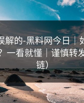 一直被误解的-黑料网今日｜如何看公关回应？一看就懂｜谨慎转发（证据链）