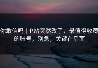 你敢信吗｜P站突然改了，最值得收藏的账号，别急，关键在后面