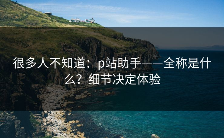 很多人不知道：p站助手——全称是什么？细节决定体验