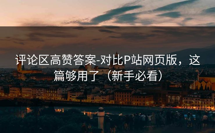 评论区高赞答案-对比P站网页版,这篇够用了(新手必看) 评论区高赞答案-对比P站网页版,这篇够用了(新手必看)
