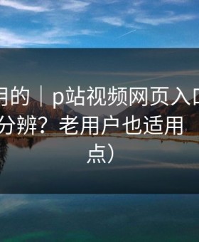 真正好用的｜p站视频网页入口，视频页怎么分辨？老用户也适用（避坑重点）