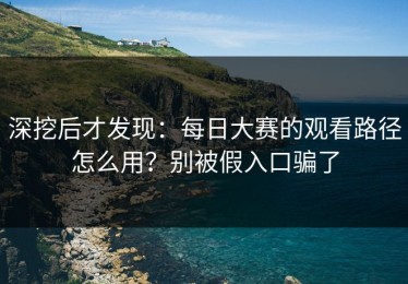 深挖后才发现：每日大赛的观看路径怎么用？别被假入口骗了