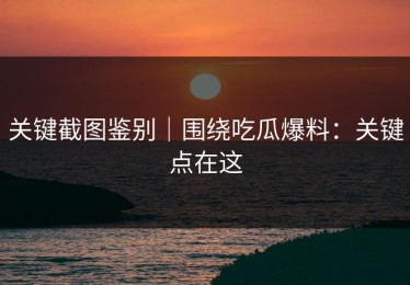 关键截图鉴别｜围绕吃瓜爆料：关键点在这