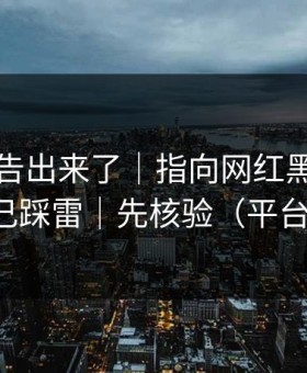 辟谣公告出来了｜指向网红黑料｜别让自己踩雷｜先核验（平台规则）