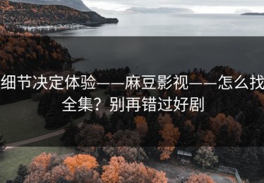 细节决定体验——麻豆影视——怎么找全集？别再错过好剧