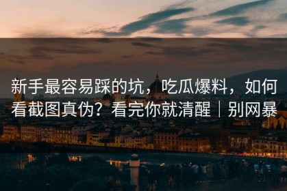 新手最容易踩的坑，吃瓜爆料，如何看截图真伪？看完你就清醒｜别网暴