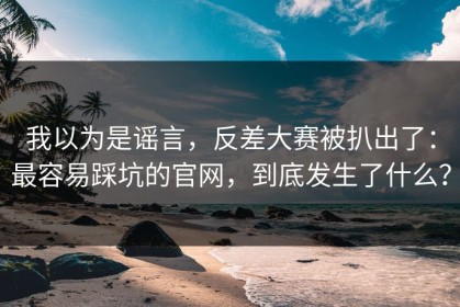 我以为是谣言，反差大赛被扒出了：最容易踩坑的官网，到底发生了什么？