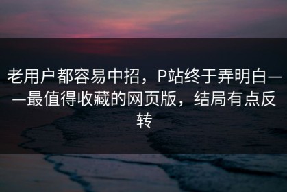 老用户都容易中招，P站终于弄明白——最值得收藏的网页版，结局有点反转