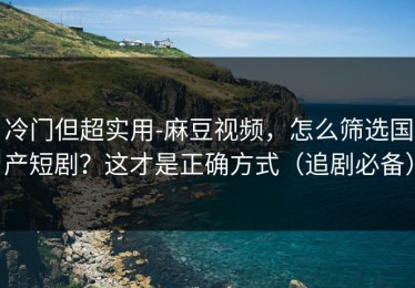 冷门但超实用-麻豆视频，怎么筛选国产短剧？这才是正确方式（追剧必备）
