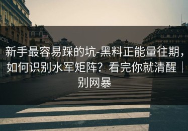 新手最容易踩的坑-黑料正能量往期，如何识别水军矩阵？看完你就清醒｜别网暴
