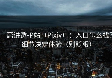 一篇讲透-P站（Pixiv）：入口怎么找？细节决定体验（别眨眼）