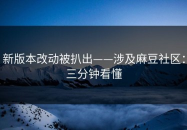 新版本改动被扒出——涉及麻豆社区：三分钟看懂