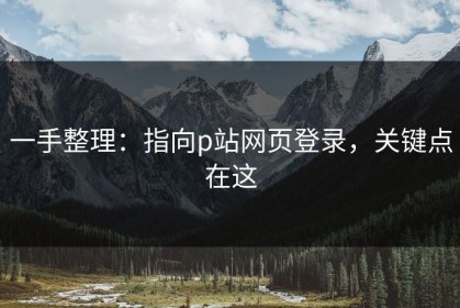 一手整理：指向p站网页登录，关键点在这