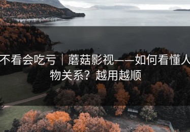 不看会吃亏｜蘑菇影视——如何看懂人物关系？越用越顺