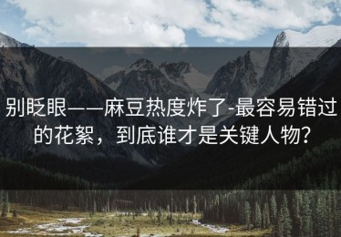 别眨眼——麻豆热度炸了-最容易错过的花絮，到底谁才是关键人物？