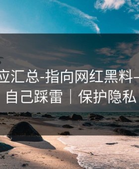 官方回应汇总-指向网红黑料——别让自己踩雷｜保护隐私