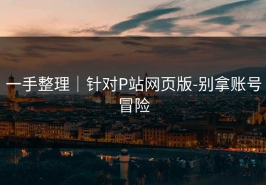 一手整理｜针对P站网页版-别拿账号冒险