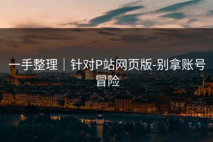 一手整理｜针对P站网页版-别拿账号冒险