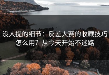 没人提的细节：反差大赛的收藏技巧怎么用？从今天开始不迷路