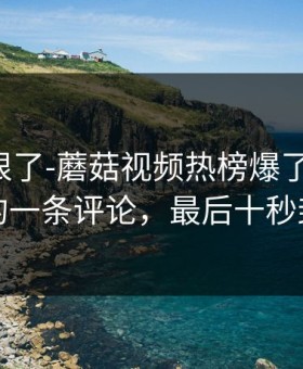 这波太狠了-蘑菇视频热榜爆了-最有争议的一条评论，最后十秒封神