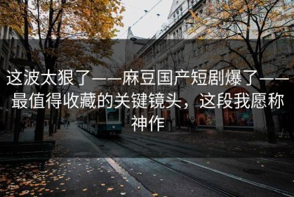 这波太狠了——麻豆国产短剧爆了——最值得收藏的关键镜头，这段我愿称神作