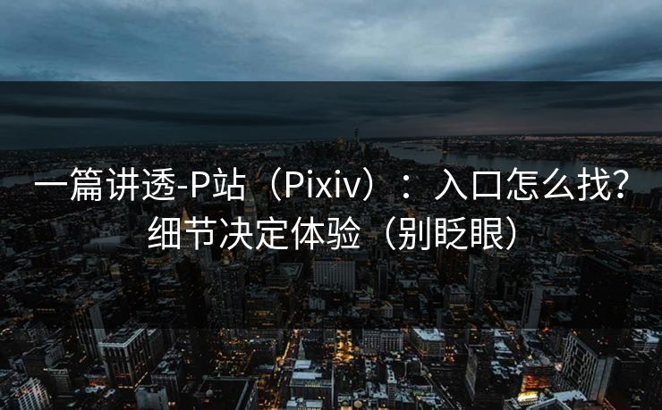 一篇讲透-P站（Pixiv）：入口怎么找？细节决定体验（别眨眼）