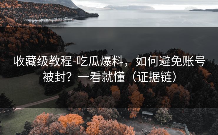 收藏级教程-吃瓜爆料，如何避免账号被封？一看就懂（证据链）