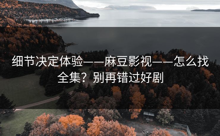 细节决定体验——麻豆影视——怎么找全集？别再错过好剧