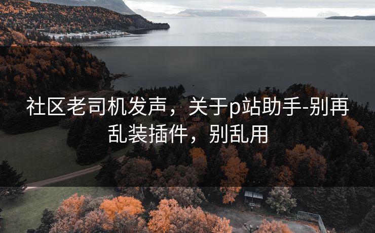 社区老司机发声，关于p站助手-别再乱装插件，别乱用